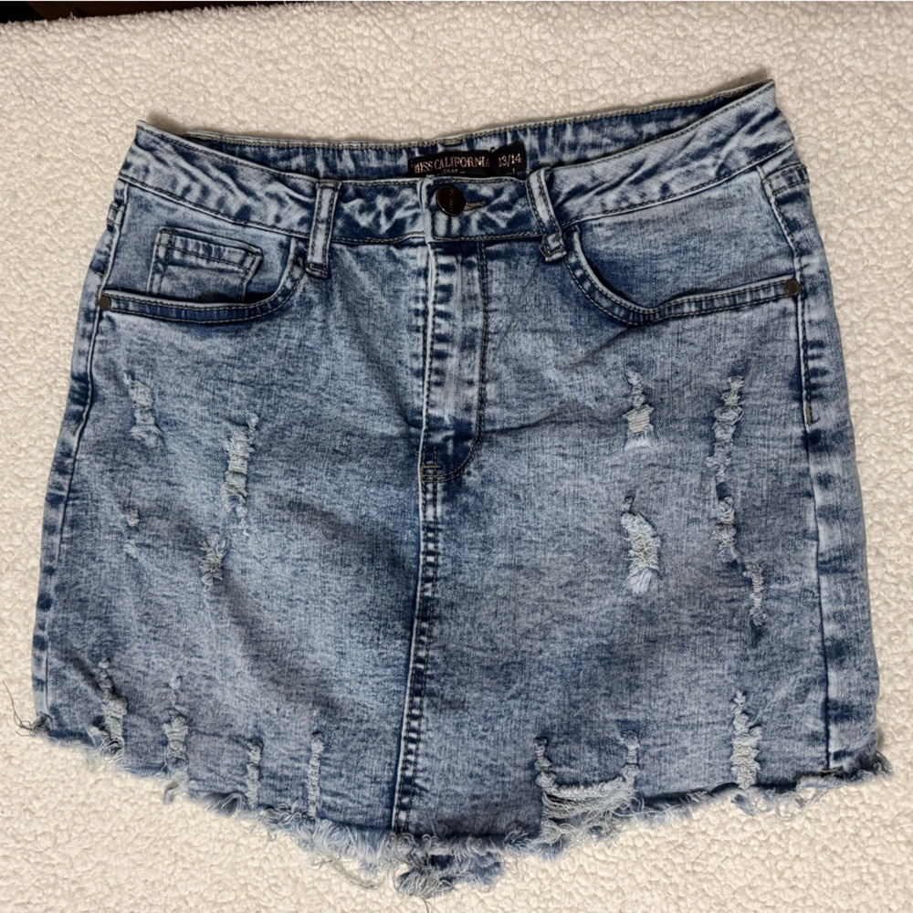 Stylish Distressed Denim Mini Skirt